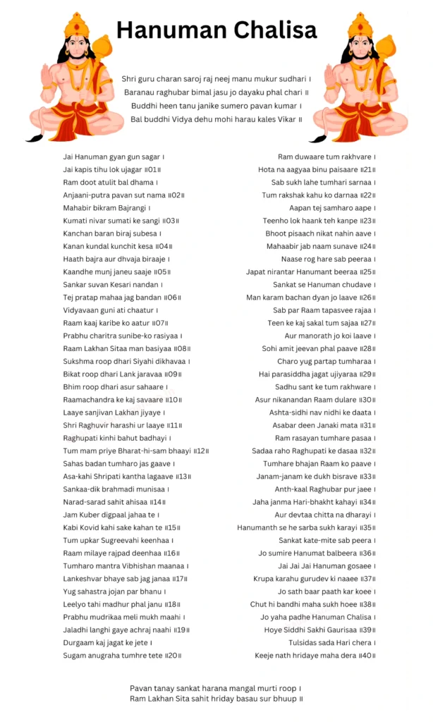 English Hanuman Chalisa Written Image