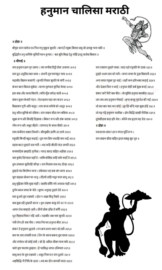 Marathi Hanuman Chalisa Written Image