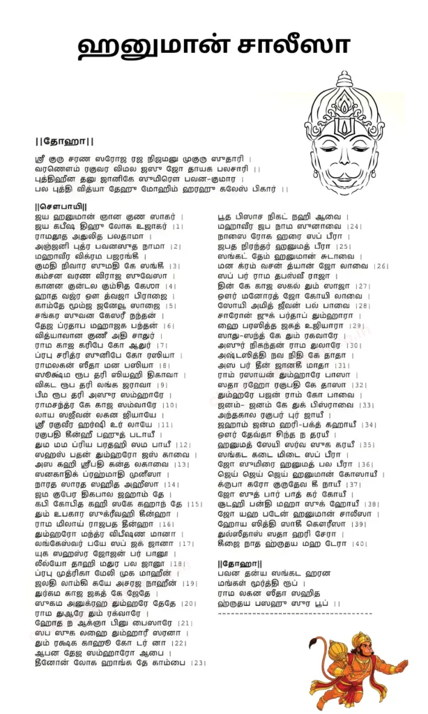 Tamil Hanuman Chalisa Written Image